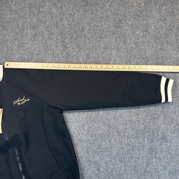 Scotch & Soda Men's S Black White Stripe Trim Reversible Bomber Jacket $188 - Picture 15 of 16